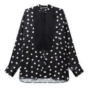 Polka Dot Plastron Bluse