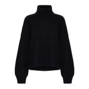 Svart Rollneck Genser Alphagz Stil