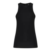 Svart Flytende Jersey Tank Top