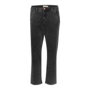 Curved Fit Svart Vasket Denim Jeans