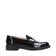 Sorte Skinn Moccasin Loafers