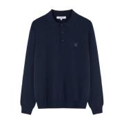 Bold Fox Head Patch Polo Sweaters