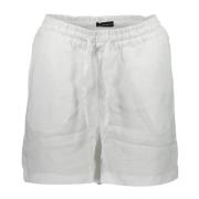 Hvit Dame Shorts med Elastisk Midje