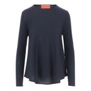 Luksuriøs Navy Silke Kasjmir Pullover