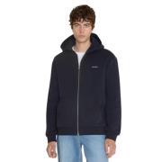 Marineblå Regular Zip Hoodie Sweat