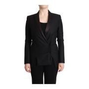 Elegant Svart Dobbeltspent Blazer