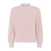 Casual Strukturert Pullover Bluse Ash Rose