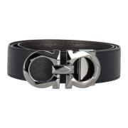 Reversibelt skinnbelte med Gancini-spenne