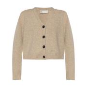 Beige Ull V-Hals Genser