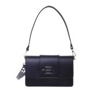 Black leather shoulder bag