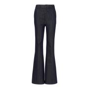 Flared jeans med lurex-striper