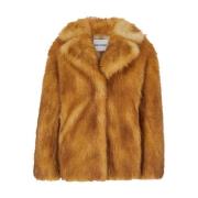 Brun Faux Fur Shearling Jakke