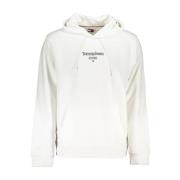 Hvit Bomull Hoodie Sweatshirt med Logo