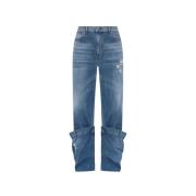 Jeans med dekorative oppslag