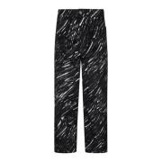 Grafisk Print Svart Denim Jeans