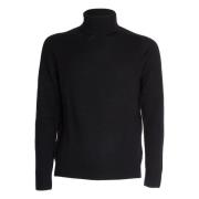 Blå Strikket Turtleneck Genser Aw24