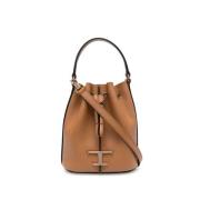 Logo-Charm Skinn Bucket Bag