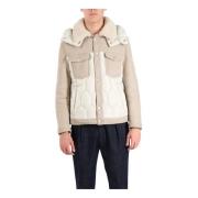 Shearling hettejakke med knapper