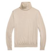 Beige ull turtleneck genser