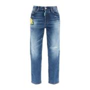 Blå Distressed Boston Jeans