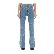 Flared jeans med rhinestones