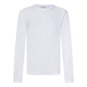 Hvite T-skjorter og Polos med Ribbet Crew Neck