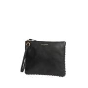 Marcia L svart skinn clutch veske