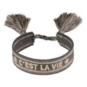 Woven Friendship Bracelet - C`est LA VIE Dark Grey