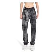 Sort Denim Distressed Bukser med 5 Lommer