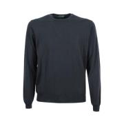 Grønn Ribbestrikket Crew-Neck Sweater