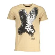 Kortermet Logo Print T-Skjorte Beige