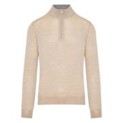 Ull Half-Zip Strikkeplagg, Italiensk Laget