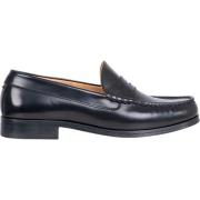 Klassiske Svarte Rivet Skinnloafers