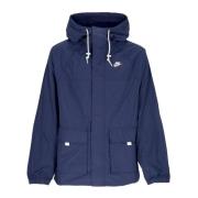 Midnight Navy/Hvit Windbreaker Jakke med Hette