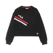 Svart Beauty Cropped Crew Sweatshirt Lettvekts