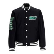 Varsity Jakke Svart Quiltet Fôr