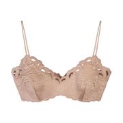 Rosa Silke Blomstret Quiltet Bra Top