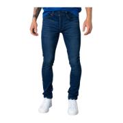 Klassiske Slim Fit Blå Jeans for Menn