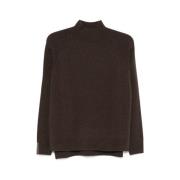 Brun Ullblanding Mock-Neck Genser