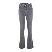 Flare denim jeans med stretch bomull