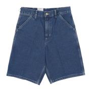 Blå Stone Washed Denim Shorts