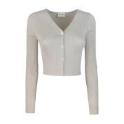 Slim Fit Cropped Cardigan med Lurex