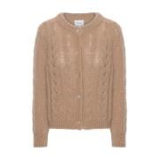 Myk Kabelstrikket Cardigan Brun