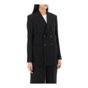 Dobbeltspent Pinstripe Ull Blazer