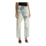 Asymmetriske Denim Jeans for Moderne Kvinner