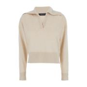 Beige Polo Pull Sweater