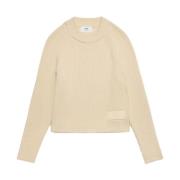 Casual Beige Genser Bomull Ull