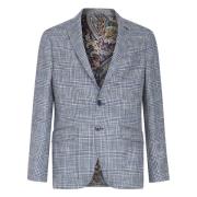 Blå Houndstooth Casual Blazer