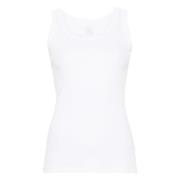 Hvit Tank Top Bomull Casual Stil