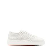 Hvite Skinn Casual Sneakers